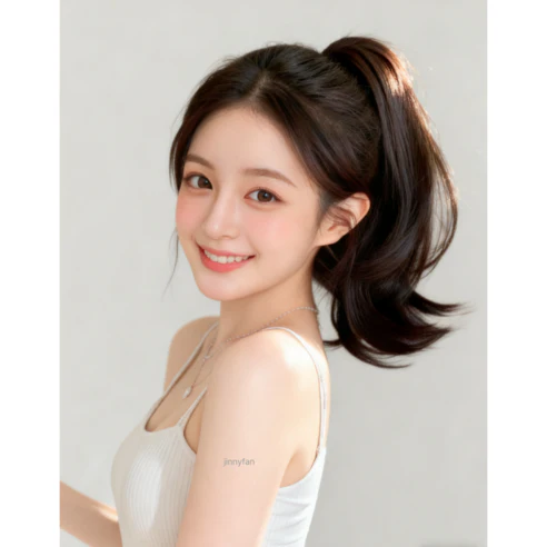 Ponytail Extension Wig Bun Style Hair Silky Claw Clip Dark Brown 머릿결 좋은 집게형 포니테일 가발 똥머리 가능 다크브라운 - Image 3
