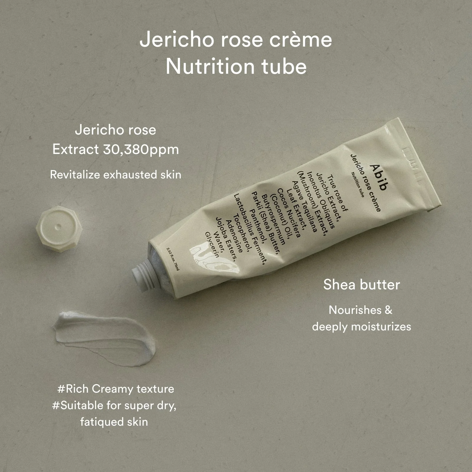 Abib Jericho Rose Creme Nutrition Tube 75ml 2.53 fl. oz. 아비브 부활초 크림 뉴트리션 튜브 75ml 2.53 fl. oz. - Image 3