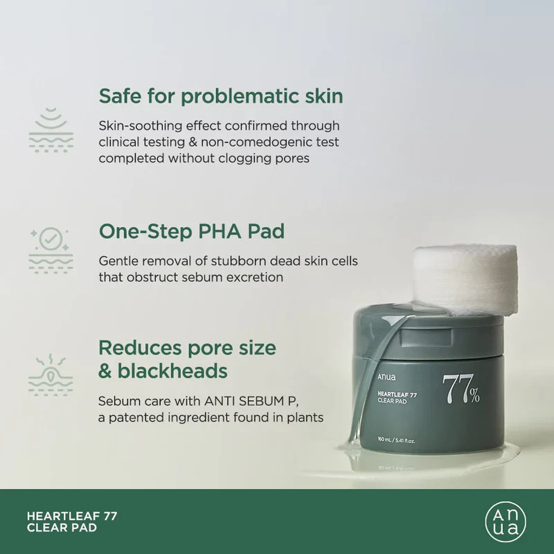 ANUA HEARTLEAF 77% CLEAR PAD 160ML 아누아 어성초 77 클리어 패드 160ML - Image 5