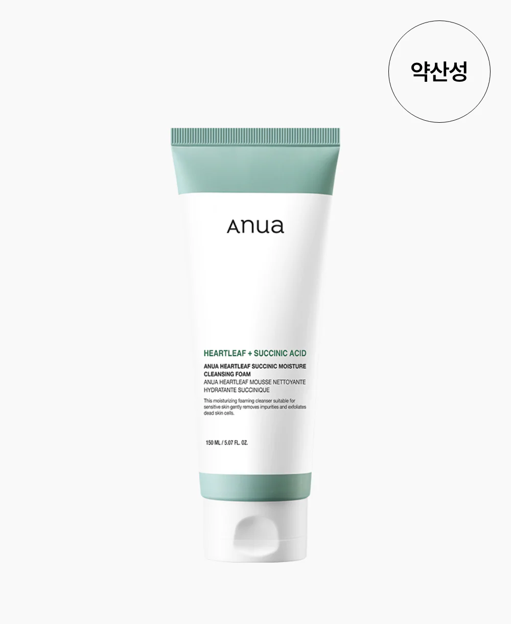 Anua Heartleaf Succinic Moisture Cleansing Foam 150ml / 5.07 fl. oz. 아누아 어성초 석시닉 모이스처 클렌징 폼 150ml / 5.07 fl. oz.