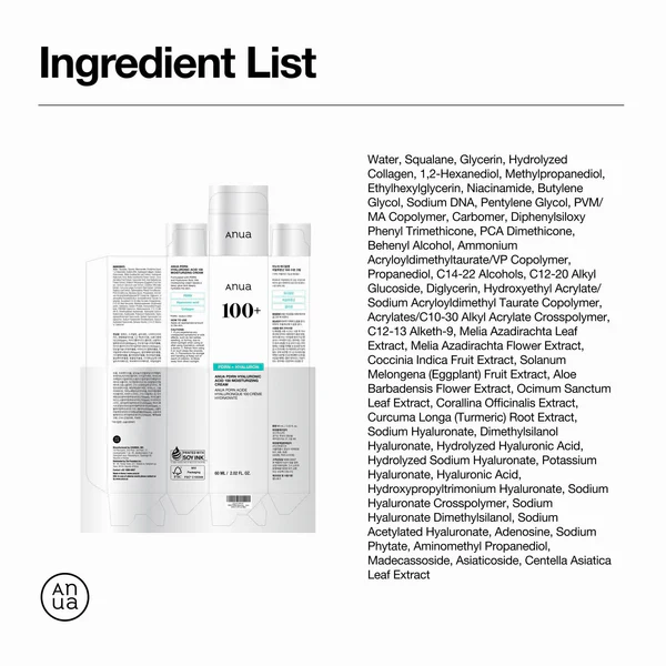 ANUA PDRN Hyaluronic Acid 100 Moisturizing Cream 60ml / 2.02 fl. oz. 아누아 PDRN 히알루론산 100 수분 크림 60ml / 2.02 fl. oz. - Image 15