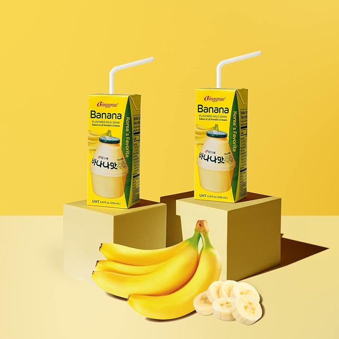 [PACK OF 6] BINGGRAE BANANA FLAVORED MILK DRINK 200ml 빙그레 바나나맛 우유 200ml - Image 3