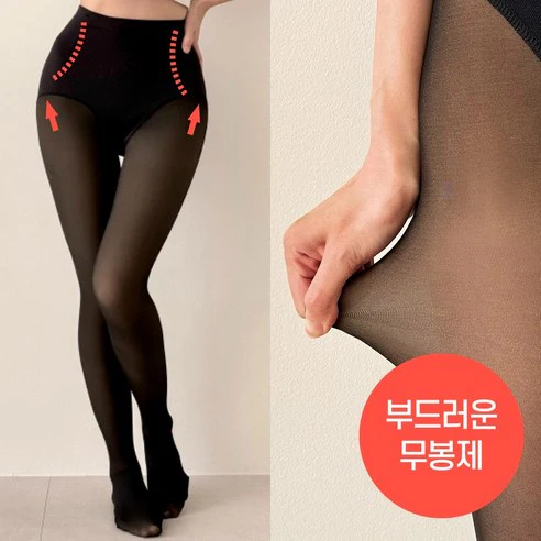 Chic Dot Sheer Illusion Fleece Lined Pantyhose Stockings Black 시크도트 착시 기모 스타킹 검정 - Image 3