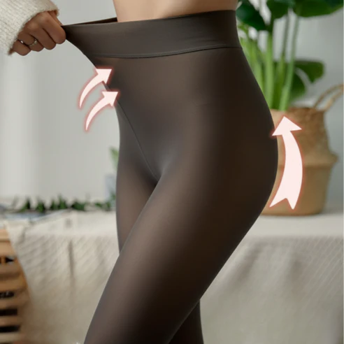 [쿠팡 베스트셀링🔥] Chic Leg Premium Thermal Sheer Illusion Fleece Lined Pantyhose Stockings 시크레그 시크레그 기모 착시 스타킹 - Image 2