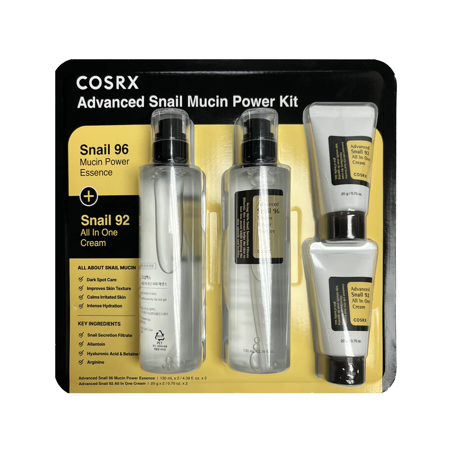 COSRX Advanced Snail 96 Mucin Power Essence 130ml X 2EA + All In One Cream 20g X 2EA 코스알엑스 어드벤스드 스네일96 뮤신 파워 에센스 130ml X 2개입 + 올인원 크림 20g X 2개입