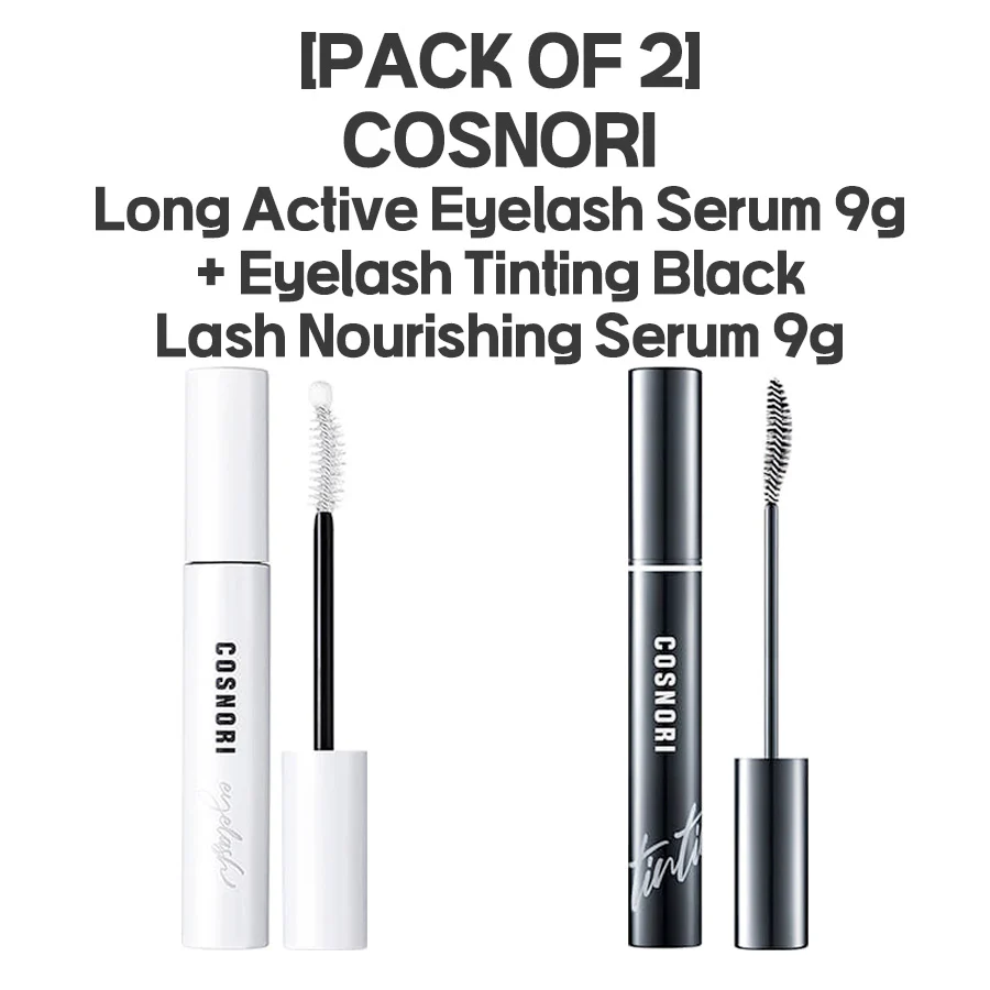 [PACK OF 2] COSNORI Long Active Eyelash Serum 9g + COSNORI Eyelash Tinting Black Lash Nourishing Serum 9g SET 코스노리 롱 액티브 아이래쉬 세럼 속눈썹영양제 9g + 코스노리 아이래쉬 틴팅 세럼 비건 블랙 속눈썹영양제 9g - Image 3