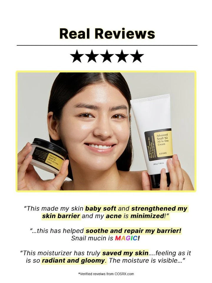 COSRX Advanced Snail 92 All in one Cream 100g (3.52 oz.) 코스알엑스 어드벤스트 스네일 92 올인원 크림 100g - Image 11
