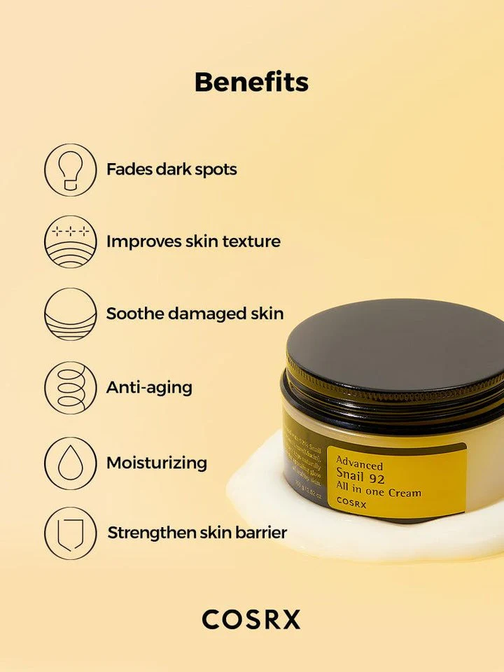 COSRX Advanced Snail 92 All in one Cream 100g (3.52 oz.) 코스알엑스 어드벤스트 스네일 92 올인원 크림 100g - Image 8