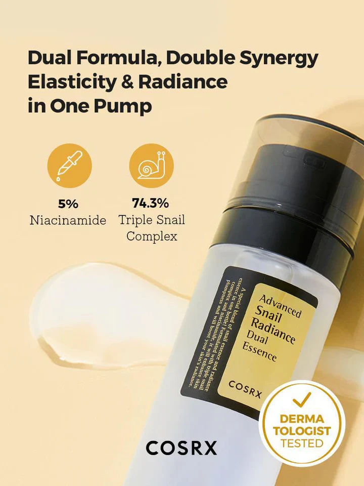 COSRX Advanced Snail Radiance Dual Essence 80mL 코스알엑스 어드벤스드 스네일 래디언스 듀얼 에센스 80mL - Image 4