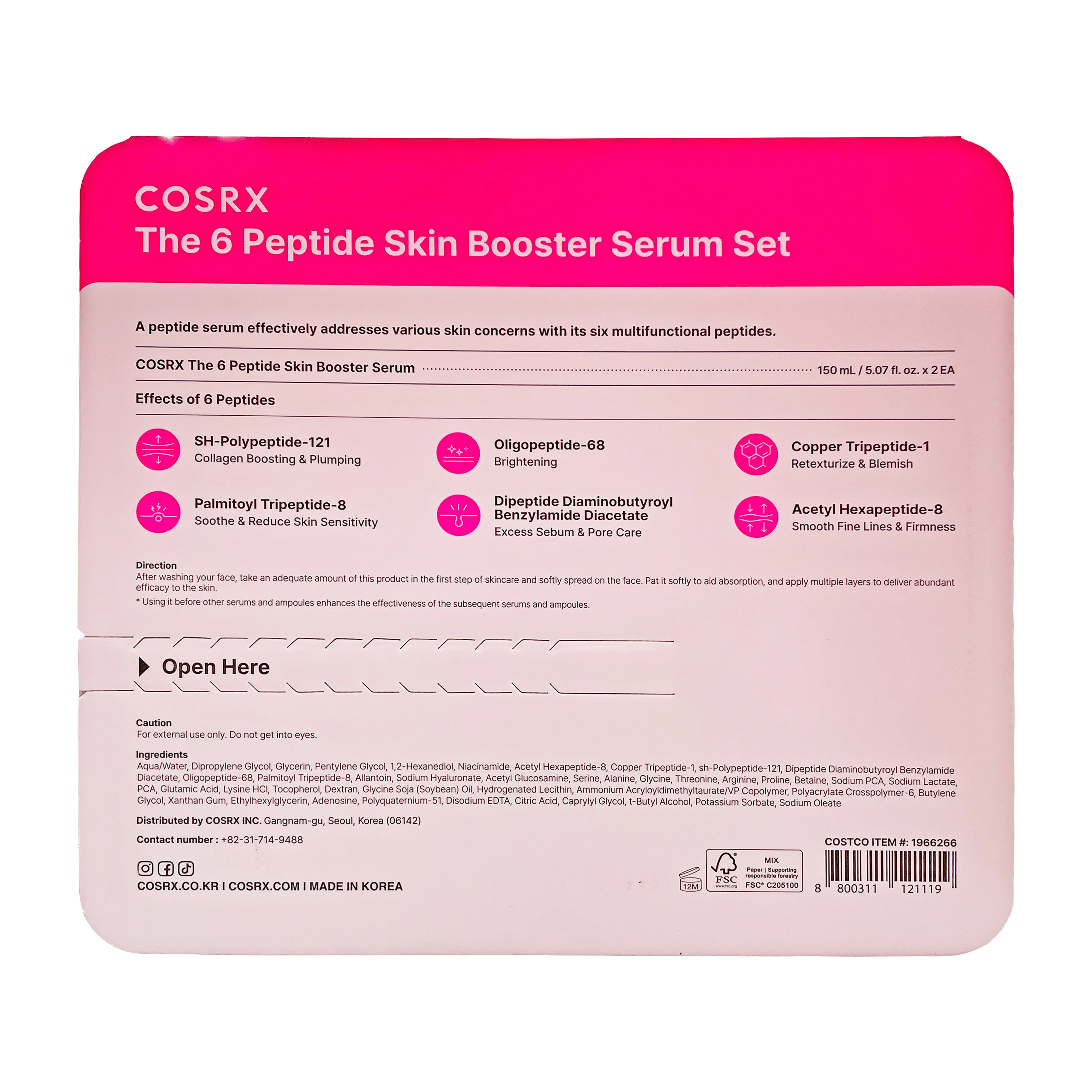 COSRX The 6 Peptide Skin Booster Serum 150ml / 5.07 fl.oz. x 2ea 코스알엑스 더 6 펩타이드 스킨 부스터 세럼 150ml / 5.07 fl.oz. x 2ea - Image 2