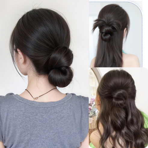 (쿠팡 베스트셀링🔥) Cozywave Voluminous Strong-Hold Low Spine Bun Hairpiece 코지웨이브 풍선한 강력고정 로우 가시번 똥머리 가발 - Image 4