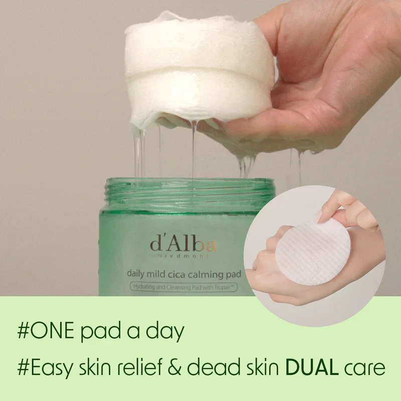 d'Alba Daily Mild Cica Calming Pad 달바 데일리 마일드 시카 카밍 패드 - Image 6