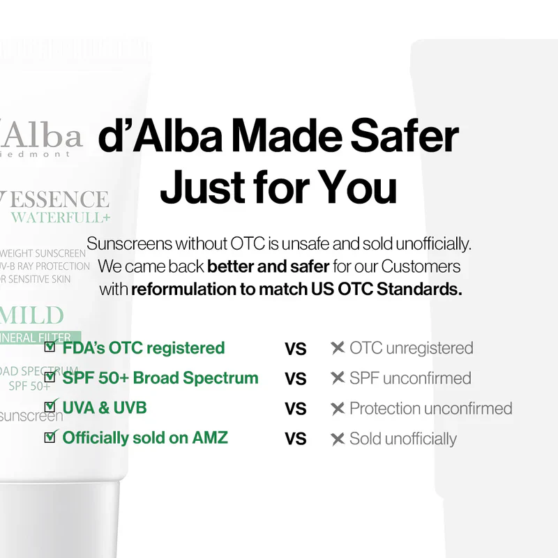 d'Alba Waterfull Mild Mineral Filter Sunscreen SPF 50+ 50ml / 1.69 fl. oz. 달바 워터풀 마일드 선크림 SPF 50+ 50ml / 1.69 fl. oz. - Image 5