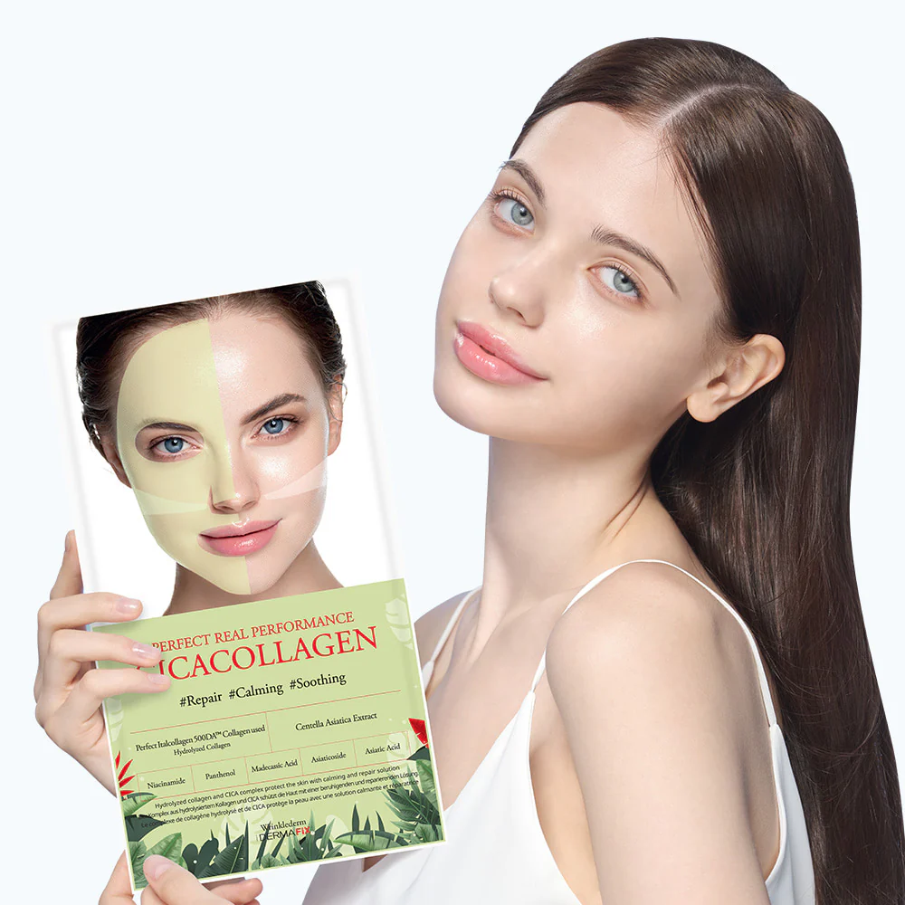 DERMAFIX Perfect Real Performance CICA Collagen Mask 8EA 더마픽스 퍼펙트 리얼 퍼포먼스 시카콜라겐 8매입
