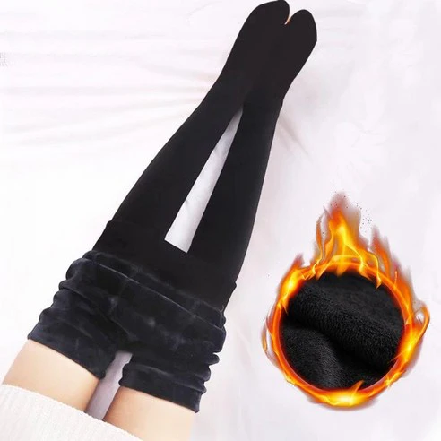 Double Lane Mink Fleece Lined Thermal Pantyhose Stocking 더블레인 따뜻하면서 다리 얇아보이는 겨울 융털 기모 스타킹 - Image 2