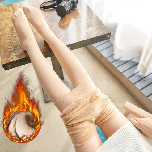 Double Lane Mink Fleece Lined Thermal Pantyhose Stocking 더블레인 따뜻하면서 다리 얇아보이는 겨울 융털 기모 스타킹 - Image 5