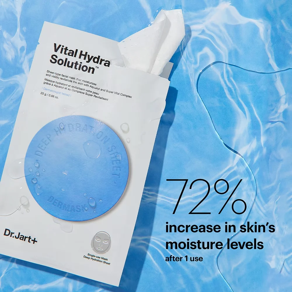 Dr. Jart DERMASK™ WATER JET VITAL HYDRA SOLUTION™ FACE MASK 5EA 닥터자르트 더마스크 워터젯 바이탈 하이드라 솔루션 5매 - Image 3