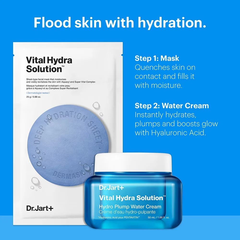 Dr. Jart DERMASK™ WATER JET VITAL HYDRA SOLUTION™ FACE MASK 5EA 닥터자르트 더마스크 워터젯 바이탈 하이드라 솔루션 5매 - Image 7