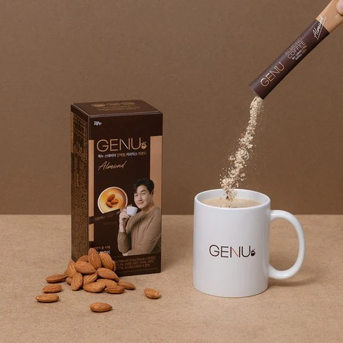 GENU Stevia Protein Coffee Mix Almond 제누 스테비아 단백질 커피믹스 아몬드 20 Sticks - Image 3