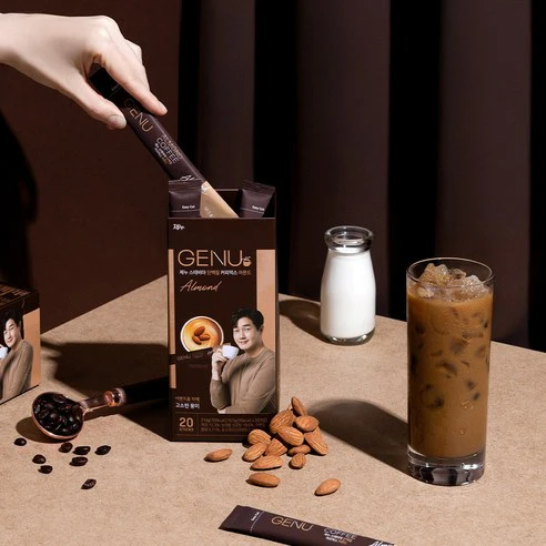 GENU Stevia Protein Coffee Mix Almond 제누 스테비아 단백질 커피믹스 아몬드 20 Sticks - Image 4