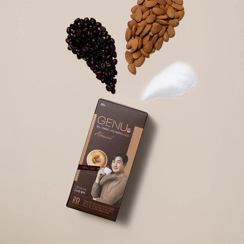 GENU Stevia Protein Coffee Mix Almond 제누 스테비아 단백질 커피믹스 아몬드 20 Sticks - Image 5