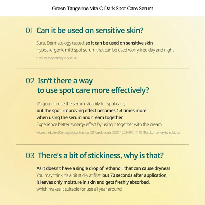 GOODAL GREEN TANGERINE VITA C DARK SPOT CARE SERUM 40ml 구달 청귤 비타씨 잡티 케어 세럼 40ml - Image 8