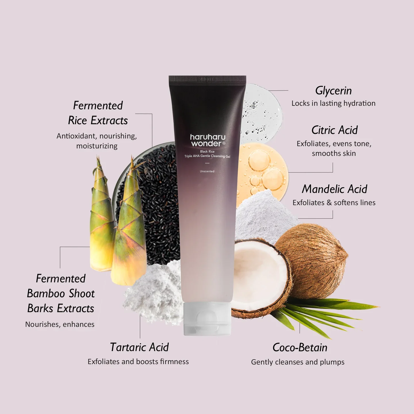 Haruharu Wonder Black Rice Triple AHA Gentle Cleansing Gel Unscented 100ml 하루하루원더 블랙라이스 트리플 아하 젠틀 클렌징 젤 100ml - Image 4