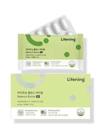 INCELLDERM Lifening Balance Biome BB 30-Day Supply
인셀덤 라이프닝 밸런스 바이옴 30일분 450mg x 30캡슐
