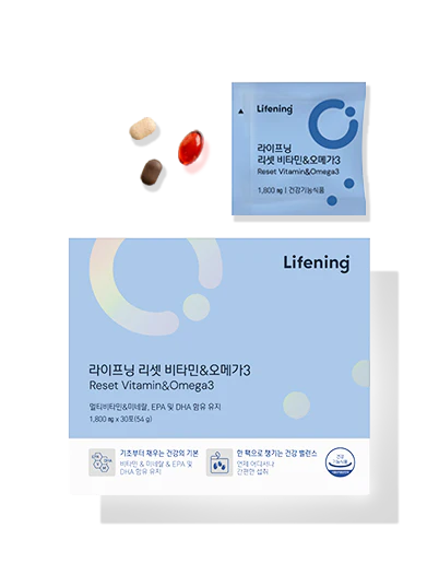INCELLDERM Lifening Reset Vitamin & Omega3 30 Package 인셀덤 라이프닝 리셋 비타민 & 오메가3 30포