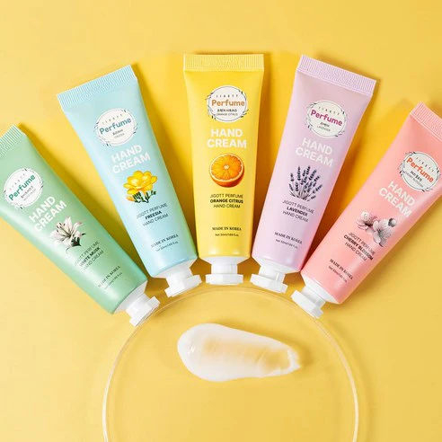 Jigott Perfume Assorted Hand Cream Set of 5 50ml / 1.69 fl.oz 지고트 퍼퓸 핸드크림 5종 50ml (Cherry Blossom/White Musk/Orange Citrus/Freesia/Lavender)