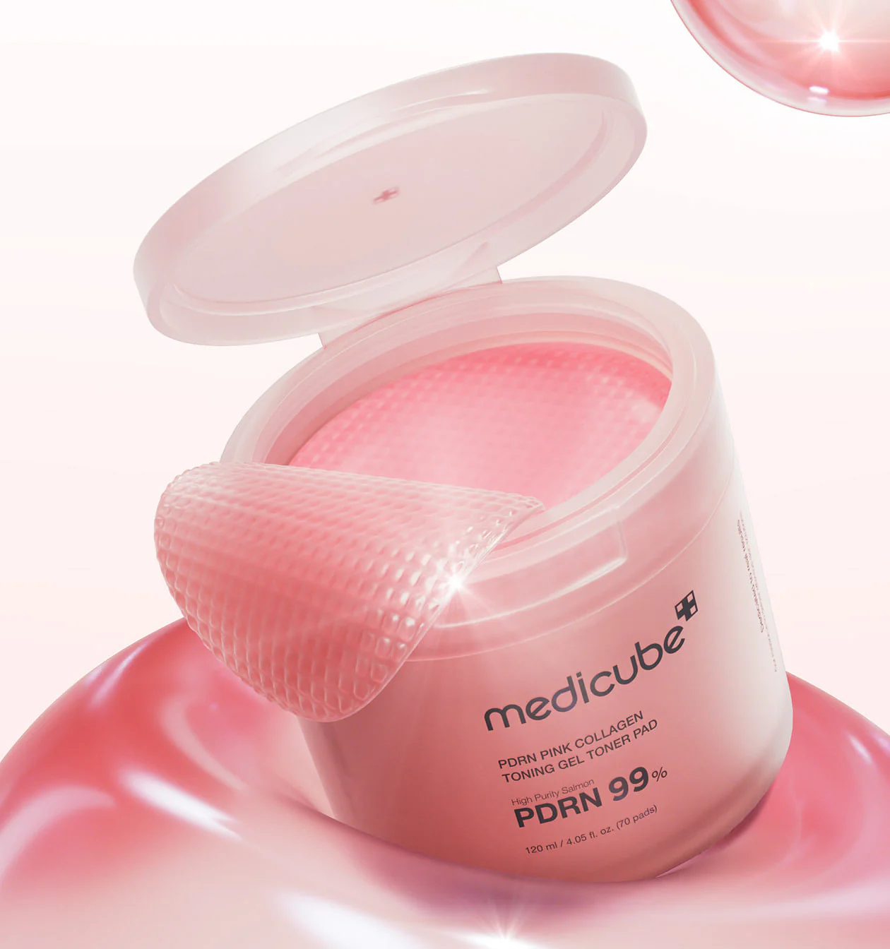 [Kpop Idol Pick] Medicube PDRN Pink Collagen Toning Gel Toner Pad 120ml / 70 Pads 메디큐브 PDRN 핑크 콜라겐 토닝 겔 토너 패드 - Image 3