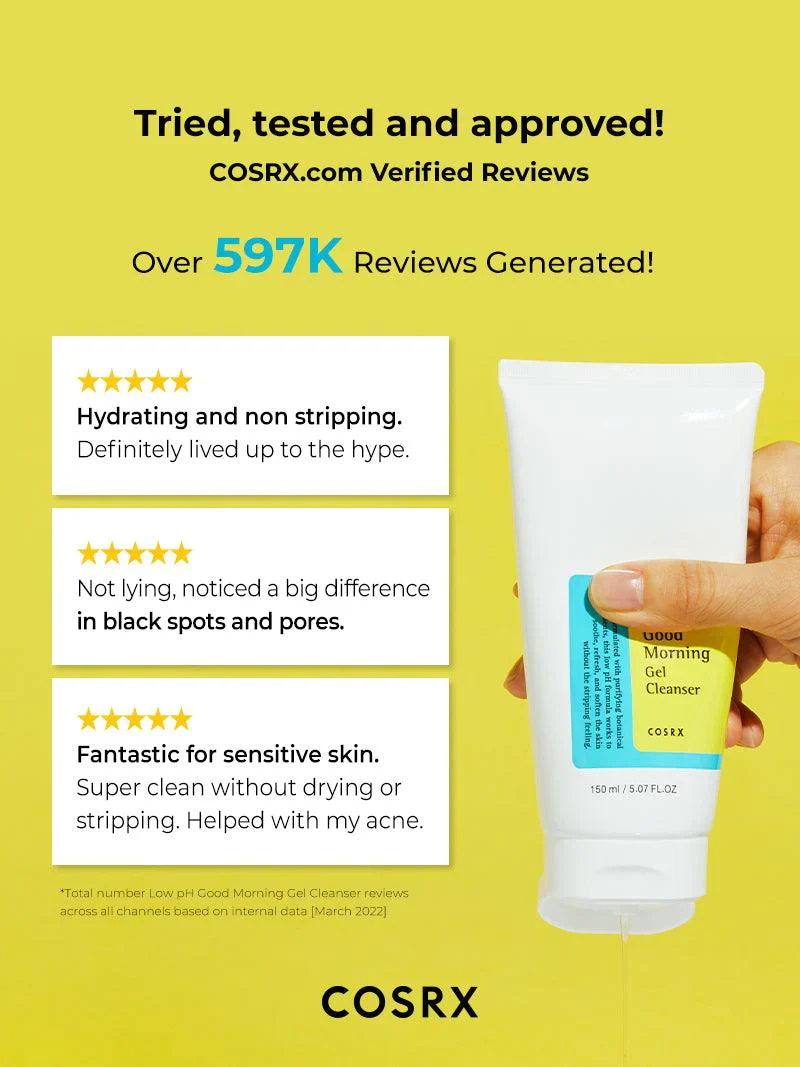 COSRX Low pH Good Morning Gel Cleanser 150ml 약산성 굿모닝 젤 클렌저 150ml - Image 6