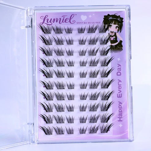 Lumiel Foxy Series Tassel Eyelash Cluster Natural Fox-Eye No-Glue Cluster Lashes Gumiho Style Tassel Eyelashes 60pcs (9–14mm) 여우 계열 속눈썹 내추럴 구미호 풍성한 만화 태슬 속눈썹 60pcs 9-14mm - Image 3