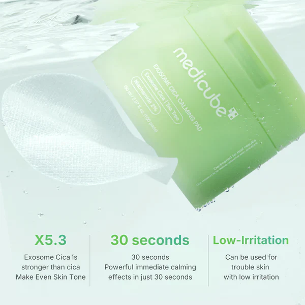 Medicube Exosome Cica Calming Toner Pad 100Pads Low-Irritating Daily Texture Care 메디큐브 엑소좀 시카 요철 진정패드 100패드 - Image 5