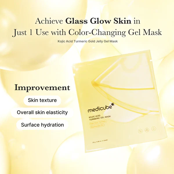 Medicube Kojic Acid Tumeric Brightening Gel Mask 28g / 0.98 oz. x 4ea 메디큐브 코직애씨드 터메릭 비타 겔 마스크 28g / 0.98 oz. x 4ea - Image 5