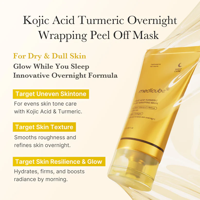Medicube Kojic Acid Tumeric Night Wrapping Mask 75ml / 2.53 fl. oz. 메디큐브 코직애씨드 터메릭 비타 랩핑마스크 75ml / 2.53 fl. oz. - Image 3