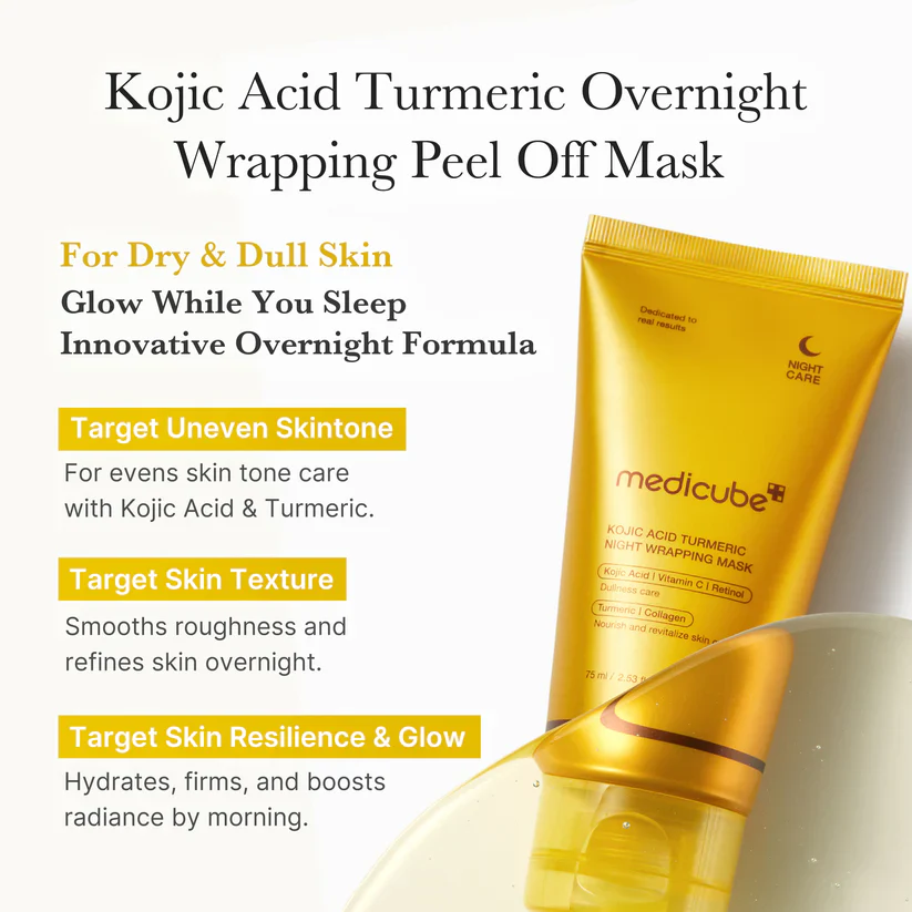 Medicube Kojic Acid Tumeric Night Wrapping Mask 75ml / 2.53 fl. oz. 메디큐브 코직애씨드 터메릭 비타 랩핑마스크 75ml / 2.53 fl. oz. - Image 4