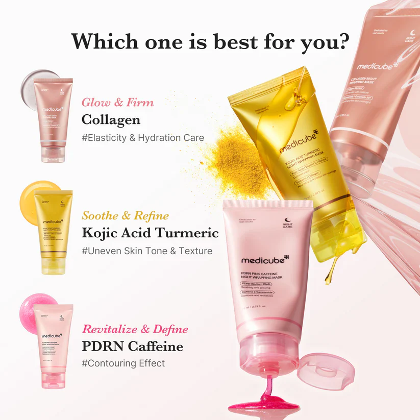 Medicube Kojic Acid Tumeric Night Wrapping Mask 75ml / 2.53 fl. oz. 메디큐브 코직애씨드 터메릭 비타 랩핑마스크 75ml / 2.53 fl. oz. - Image 6