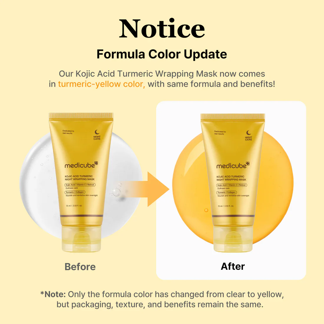 Medicube Kojic Acid Tumeric Night Wrapping Mask 75ml / 2.53 fl. oz. 메디큐브 코직애씨드 터메릭 비타 랩핑마스크 75ml / 2.53 fl. oz. - Image 8