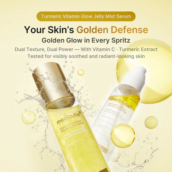 Medicube Kojic Acid Turmeric Vitamin Gold Jelly Mist Serum 100ml 메디큐브 코직애씨드 터메릭 비타 미스트 세럼 100ml - Image 7