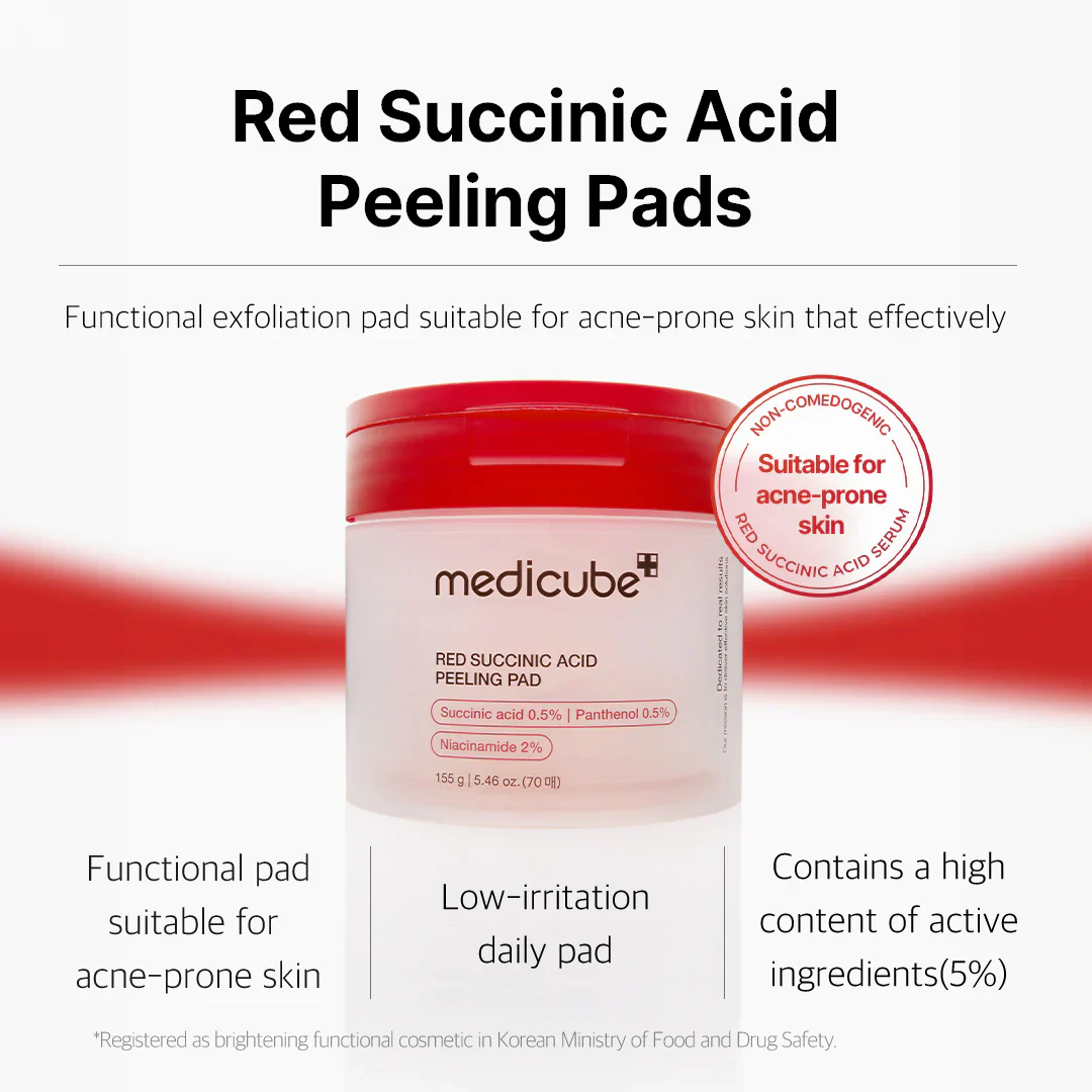 Medicube Red Succinic Acid Panthenol Pads 메디큐브 레드 석시닉 애씨드 패드 트러블개선 - Image 12