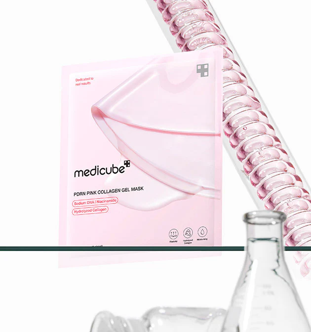 Medicube Salmon PDRN Pink Collagen Jelly Gel Mask 4EA 메디큐브 PDRN 핑크 콜라겐 겔 마스크 4매입 - Image 3