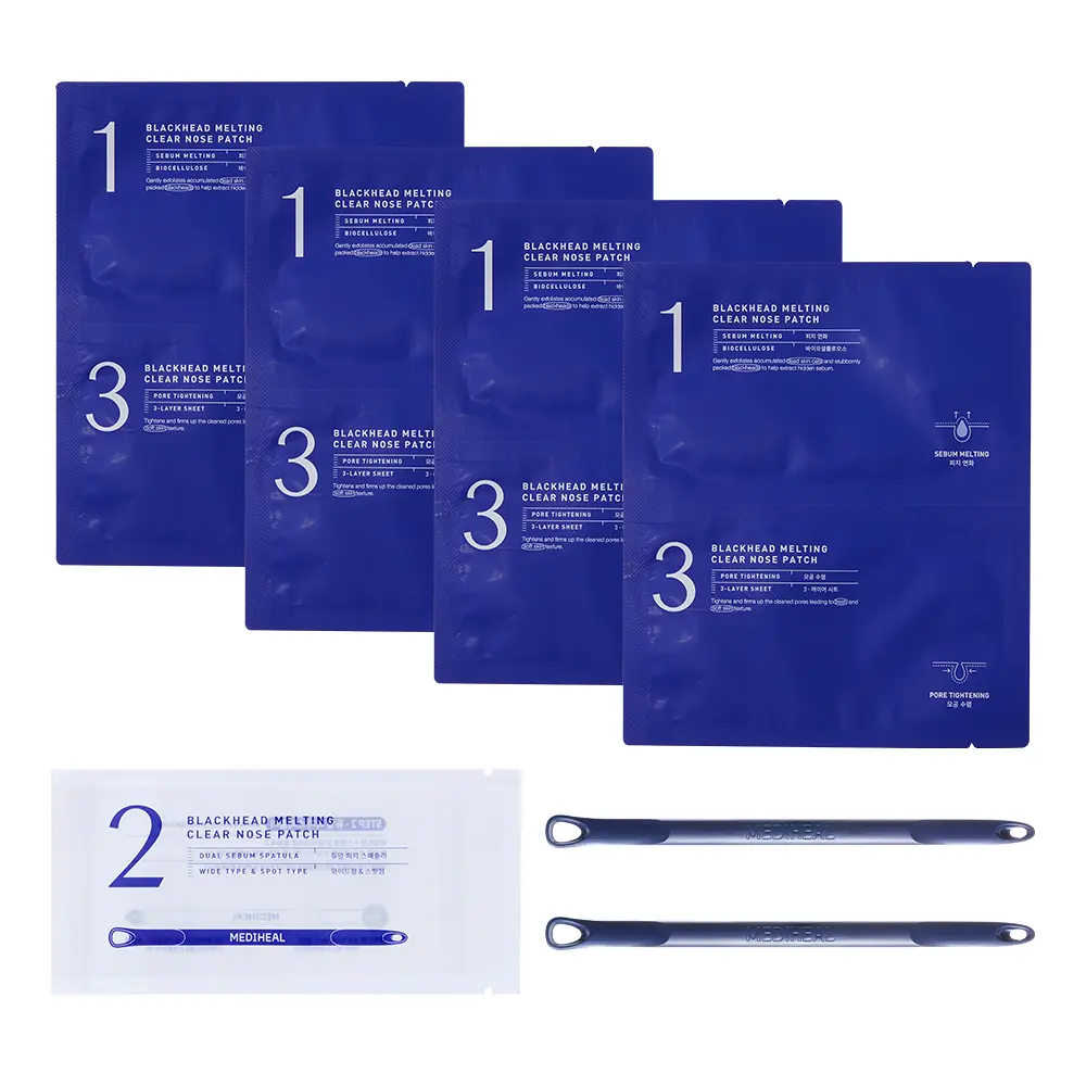 MEDIHEAL BLACKHEAD MELTING CLEAR NOSE PATCH 4EA 메디힐 블랙헤드 멜팅 클리어 코팩 4매 - Image 3