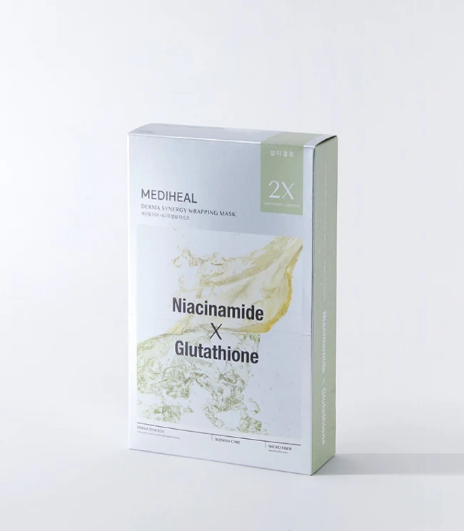 MEDIHEAL Derma Synergy Wrapping Mask Blemish Glow Niacinamide X Glutathione 4EA 더마 시너지 랩핑 마스크 잡티결광 나이아신아마이드 X 글루타치온 4매입