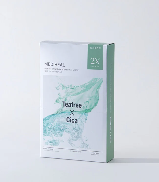 MEDIHEAL Derma Synergy Wrapping Mask Trouble Soothing Tea Tree X Cica 4EA 메디힐 더마 시너지 랩핑 마스크 트러블진정 티트리 X 시카 4매입