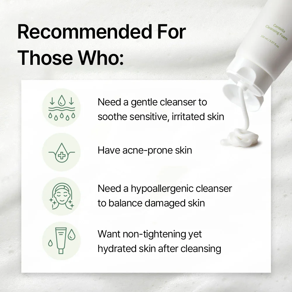 MIXSOON Centella Cleansing Foam 150ml 믹순 병풀 클렌징 폼 150ml - Image 4