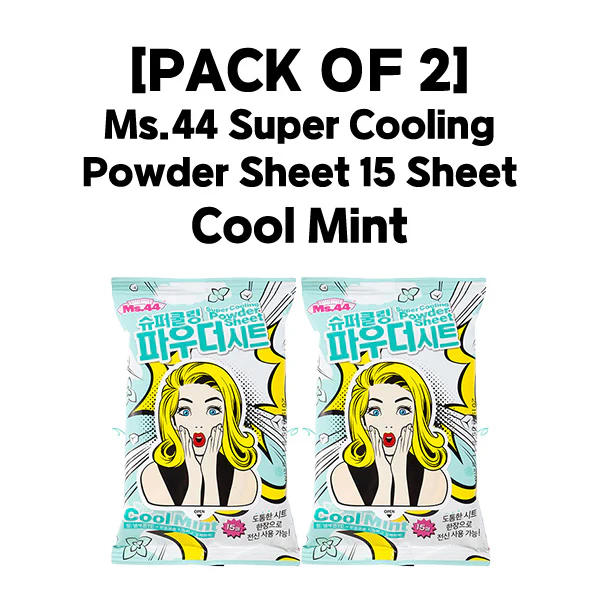 [PACK OF 2] Ms.44 Super Cooling Powder Sheet (Lemongrass/Cool Mint) 미스사사 슈퍼쿨링 파우더 시트 (레몬그라스향 / 쿨민트향) - Image 4