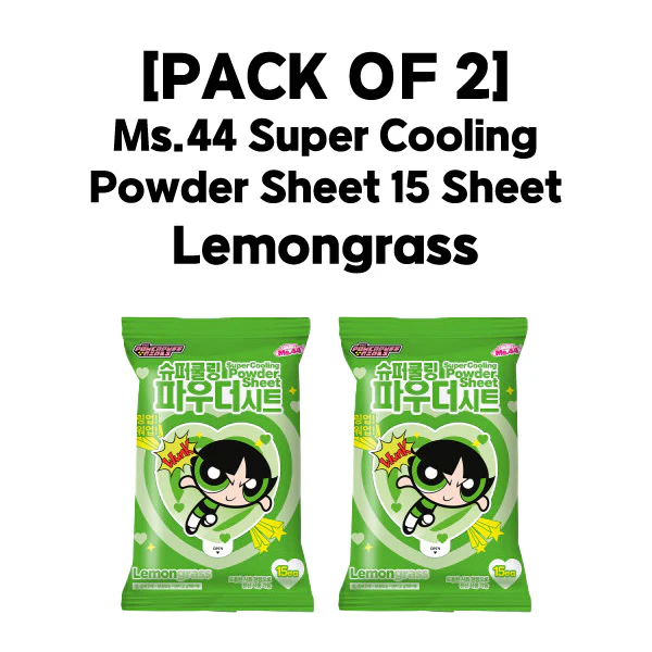 [PACK OF 2] Ms.44 Super Cooling Powder Sheet (Lemongrass/Cool Mint) 미스사사 슈퍼쿨링 파우더 시트 (레몬그라스향 / 쿨민트향) - Image 5
