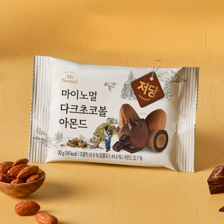 My Normal Low-Sugar Choco ball Almond 4 Flavors (Dark, Matcha, Mint) 5g X 5EA 마이노멀 저당 초코볼 아몬드 4가지 맛 (다크, 말차, 민트) 5g X 5개입 - Image 5