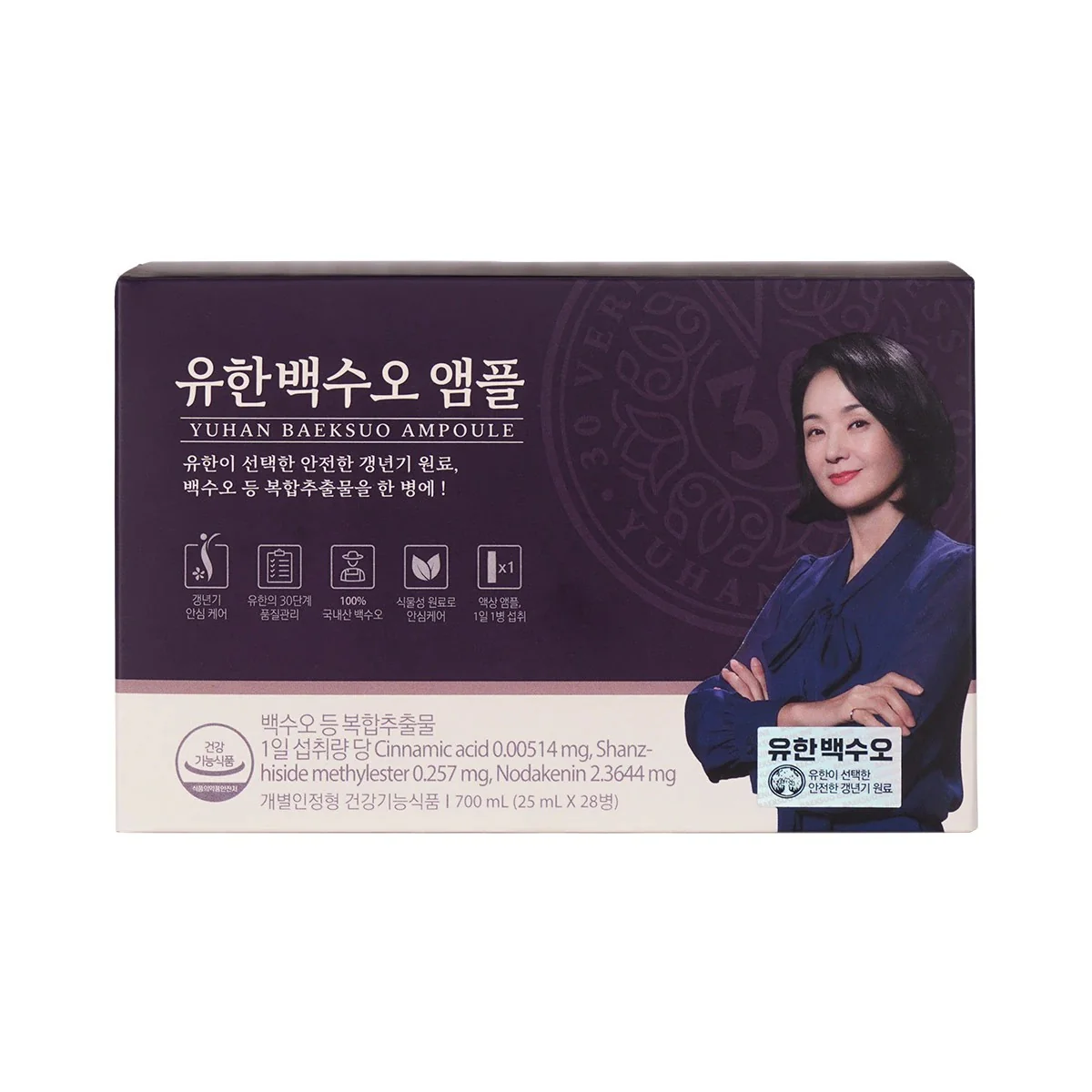 New Origin of Yuhan Baeksuo Ampoule 25ml x 28ct (Menopause, Baeksuo) 뉴오리진 유한백수오앰플25ml x 28병 (갱년기 건강관리, 백수오) - Image 4